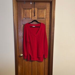 Ultra Flirt Bold Red V-Neck Sweater